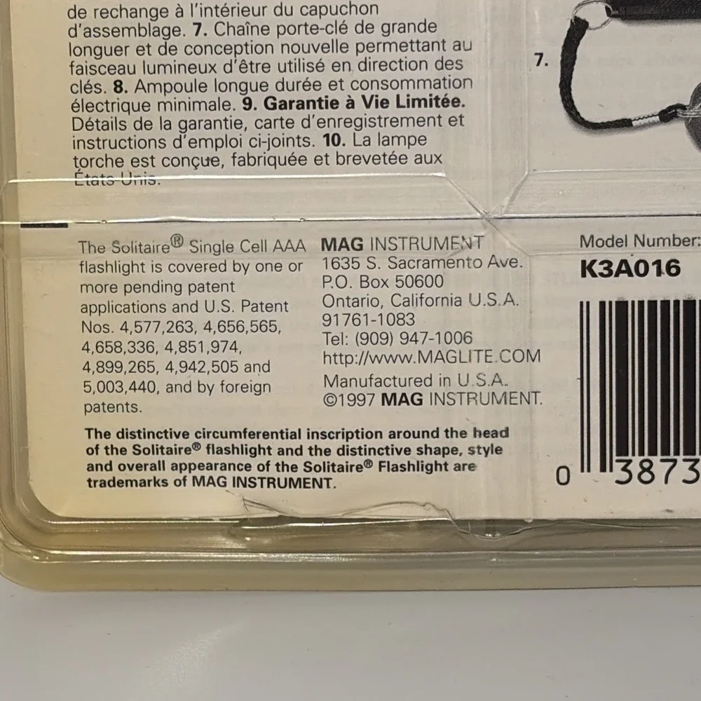 Maglite LED Solitaire Black 1 cell AAA Flashlight Mag-lite/New Old‎ Stock/1997